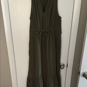 Time and Tru Green Ruffled Tiered Maxi Sundress